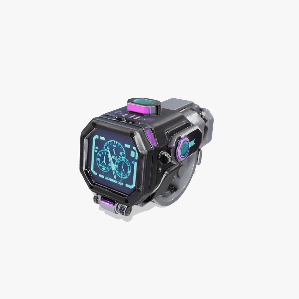 Futuristic Holographic Wristwatch Model Pack